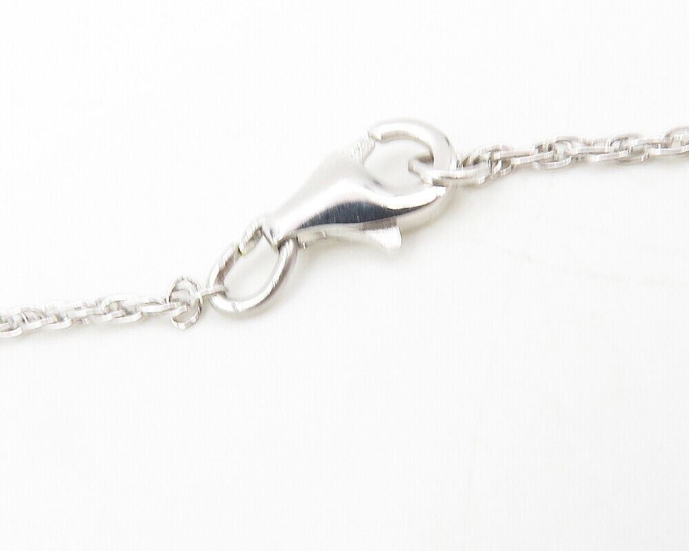 925 Sterling Silver  Genuine Diamonds Shiny Twist Chain Necklace  NE1940