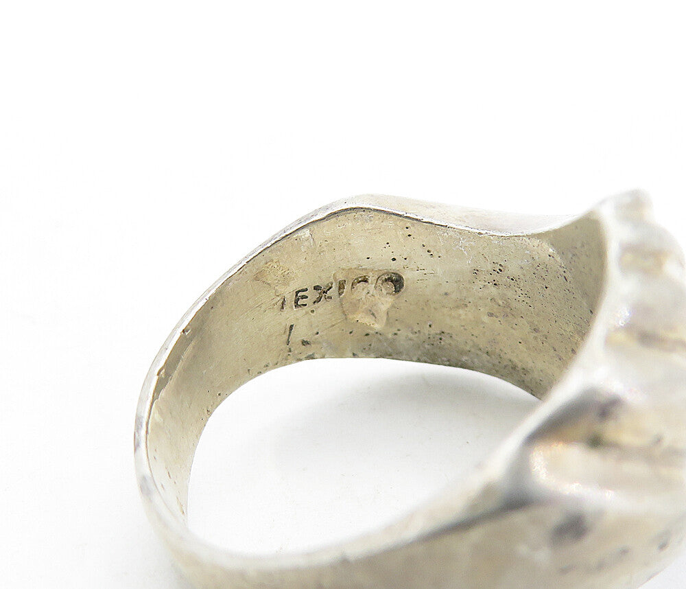 MEXICO 925 Silver  Vintage Fluted Dome Designed Band Ring Sz 7.5  RG6960