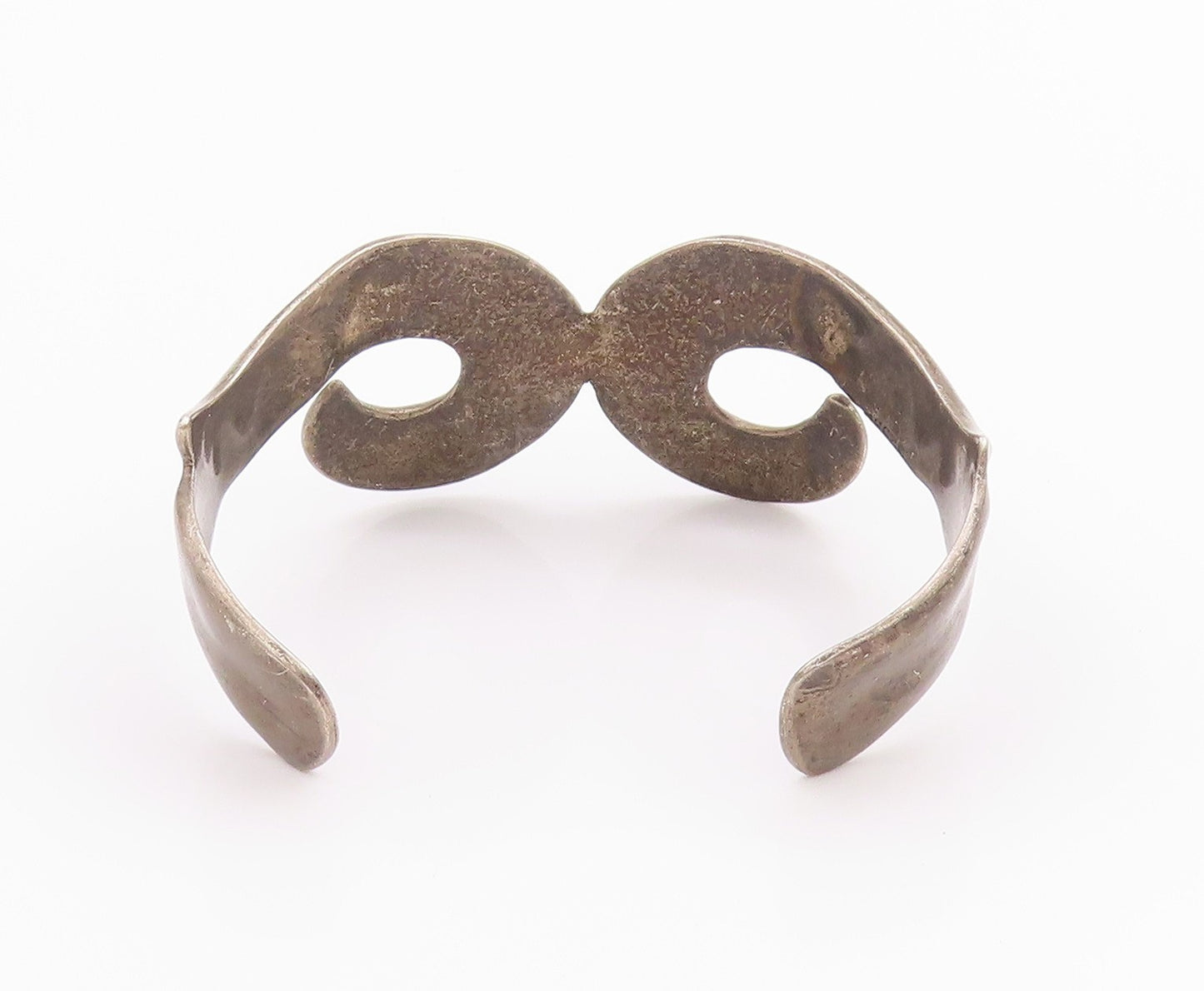 925 Sterling Silver Vintage Bracelet Antique Double Swirl Cuff  BT11330
