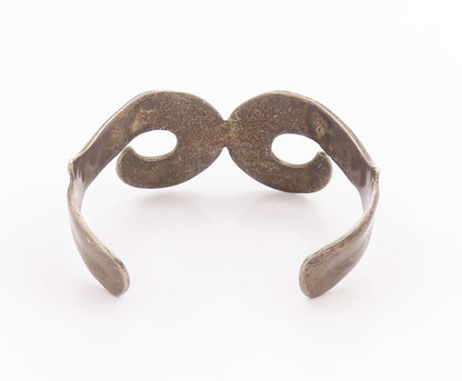 925 Sterling Silver Vintage Bracelet Antique Double Swirl Cuff  BT11330