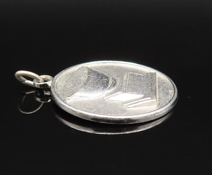 925 Sterling Silver  Vintage Carved Trophy Stand Motif Pendant  PT20920