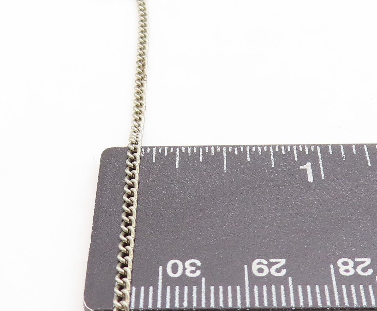 925 Sterling Silver  Vintage Amethyst Petite Curb Link Chain Necklace  NE1088