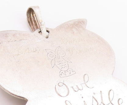 925 Sterling Silver Vintage Pendant REED & BARTON Classic Owl Whistle  PT26296