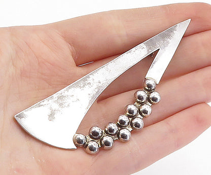 MEXICO 925 Sterling Silver  Vintage Modernist Bubble Detail Brooch Pin  BP2741