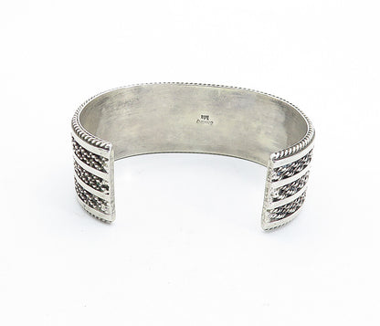 TAHE 925 NAVAJO Sterling Silver  Vintage Shiny Rope Twist Cuff Bracelet BT2204