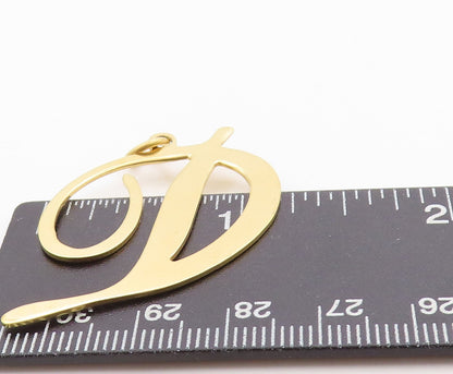 925 Sterling Silver Vintage Pendant Gold Plated calligraphed Alphabet D PT24608