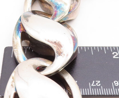 CHARLES KRYPELL 925 Silver Vintage Large Oval Swirl Chain Necklace  NE2173