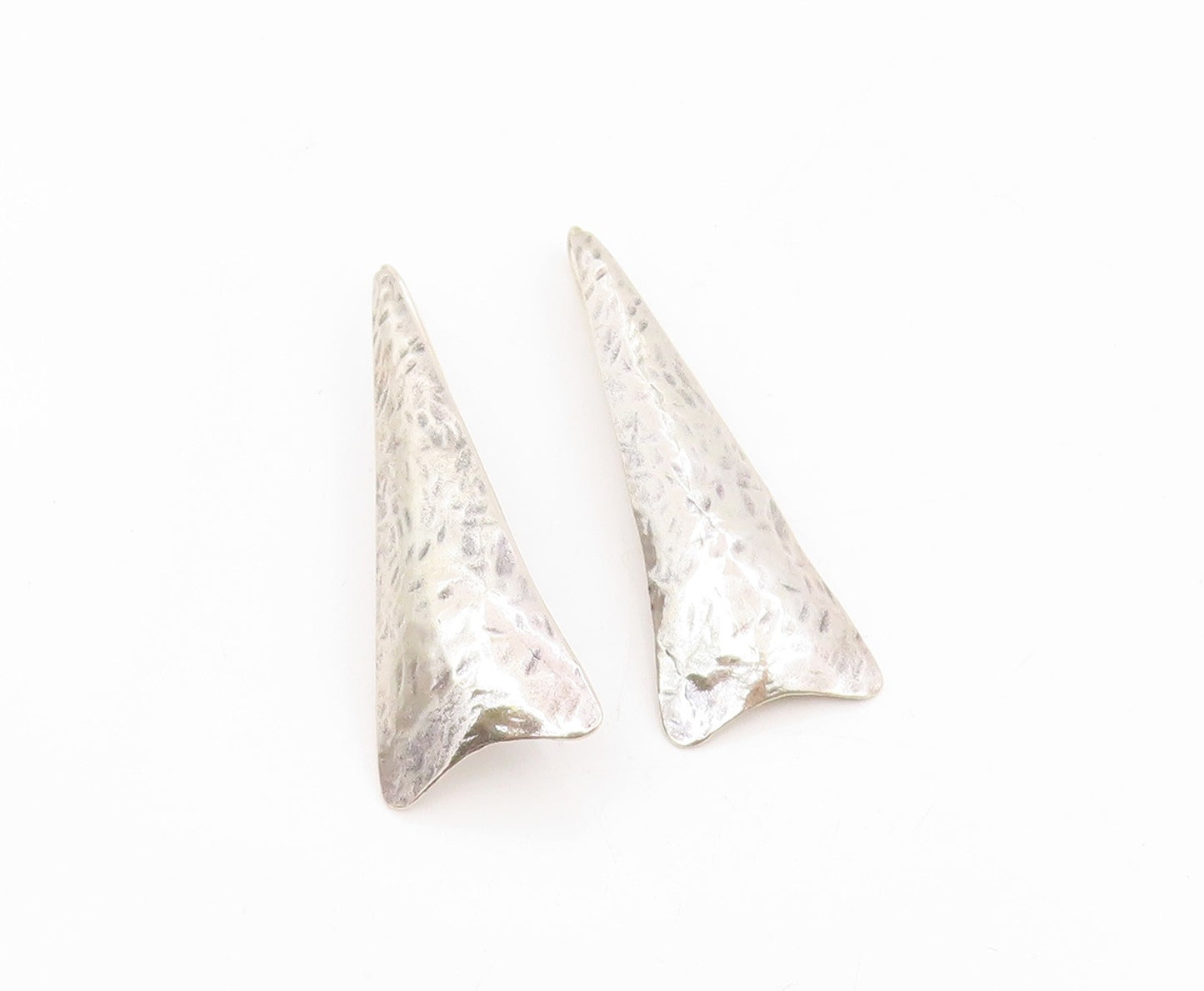 925 Sterling Silver Vintage Earrings OR PAZ ISRAEL Hammered Dangles  EG13963