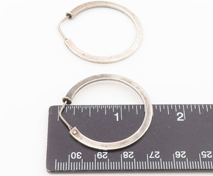925 Sterling Silver Vintage Earrings Minimalist Tapered Statement Hoops  EG14477
