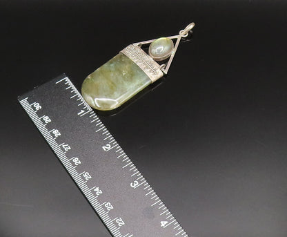 925 Sterling Silver  Vintage Beaded Detail Labradorite Pendant  PT21181