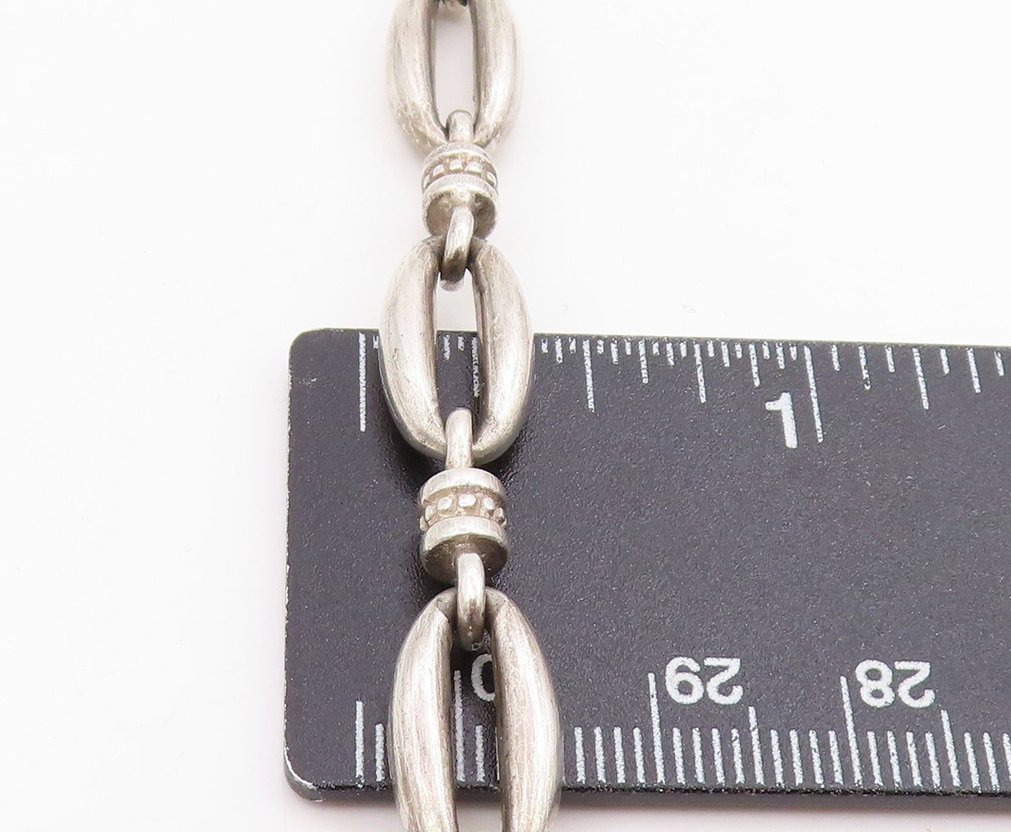 925 Sterling Silver Vintage Bracelet Elegant Oval Link Statement Chain  BT11674