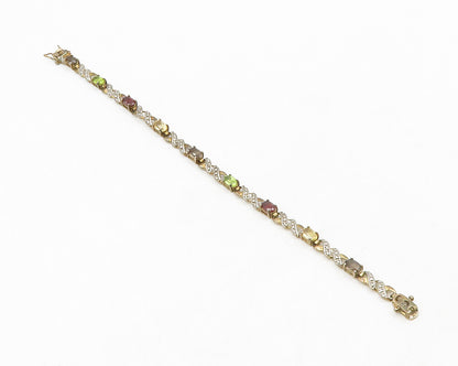 ROSS SIMON 925 Silver Vintage Genuine Diamond & Multi Stone Bracelet BT5142
