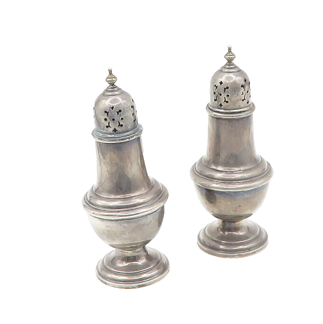 GORHAM 925 Sterling Silver  Vintage Antique Salt & Pepper Shakers  TR2530