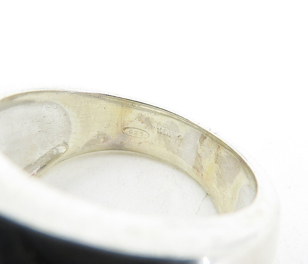 925 Sterling Silver Vintage Shiny Minimalist Tapered Band Ring Sz 7.5 RG4706
