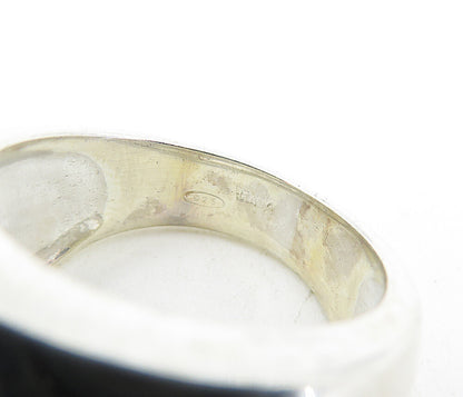 925 Sterling Silver Vintage Shiny Minimalist Tapered Band Ring Sz 7.5 RG4706