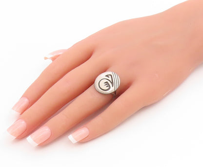 925 Sterling Silver Vintage Ring SOUTHWESTERN Water Wave Band  Sz 7.5  RG36010