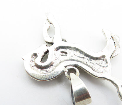 925 Sterling Silver  Vintage Shiny Petite Galloping Horse Motif Pendant PT5972