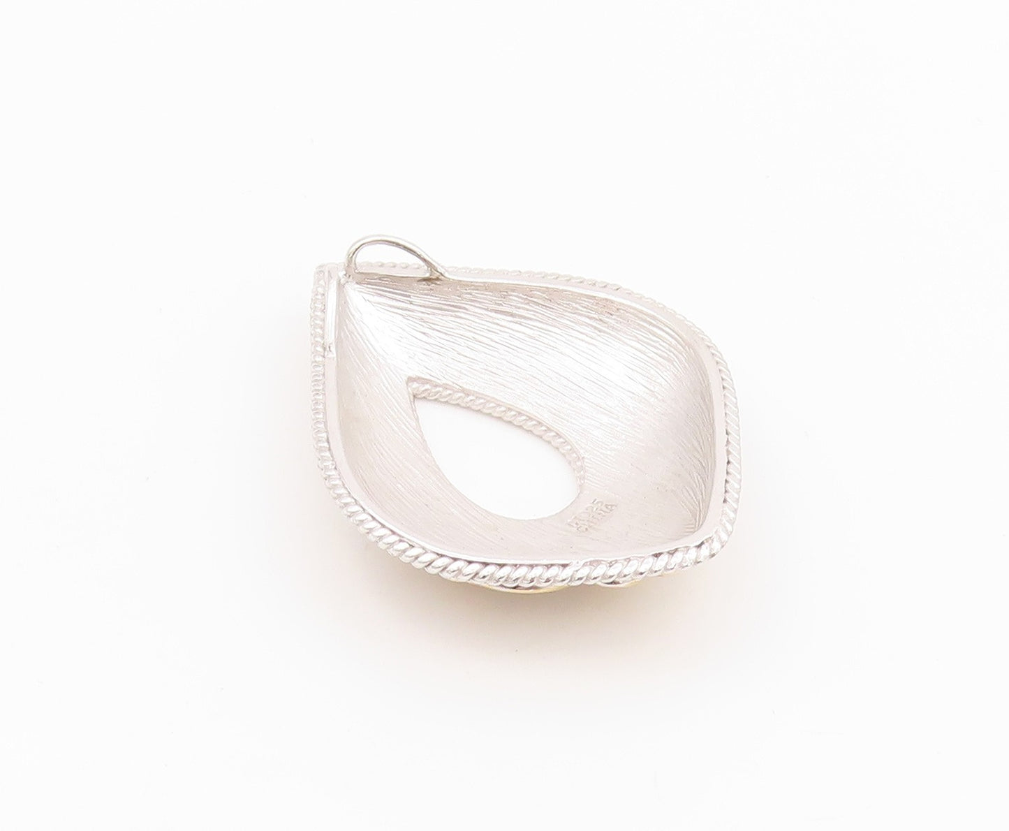 925 Sterling Silver Vintage Pendant Designer Swirly Carved Drop Shape  PT24330