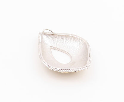 925 Sterling Silver Vintage Pendant Designer Swirly Carved Drop Shape  PT24330
