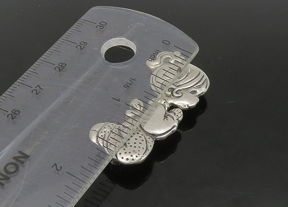 925 Sterling Silver  Vintage Praying Little Girl Shiny Brooch Pin  BP8943