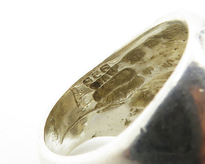 MEXICO 925 Sterling Silver  Vintage Shiny Fluted Dome Band Ring Sz 6  RG17385