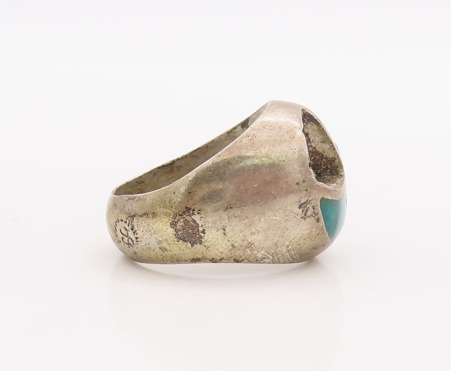 925 Sterling Silver Vintage Ring DAMASO GALLEGOS Solid Fan Cutout Sz 9.5 RG28939