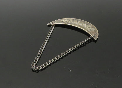 925 Sterling Silver  Vintage Oxidized Scotch Bottle Label Tag   TR3094