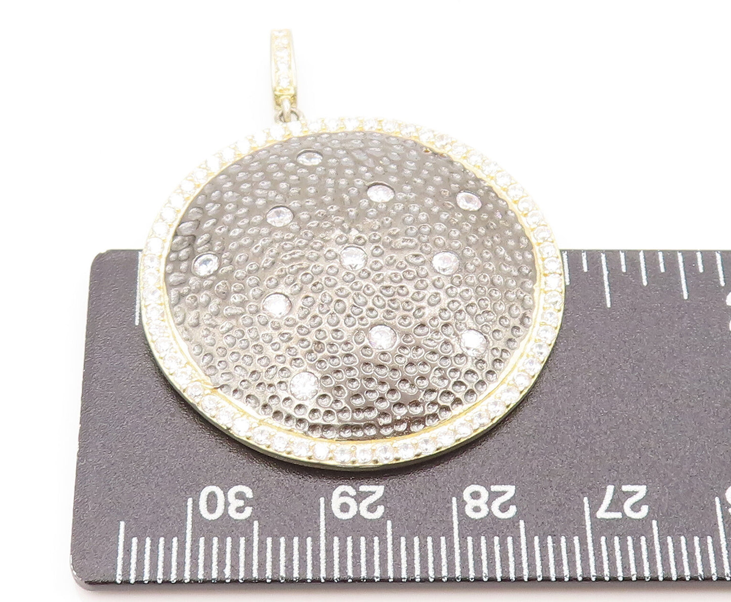 925 Sterling Silver Vintage Pendant Gold Plated Topaz Stars In The Sky  PT22452