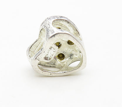 925 Sterling Silver  Petite Topaz Spotted Love Heart Slide Pendant  PT12308