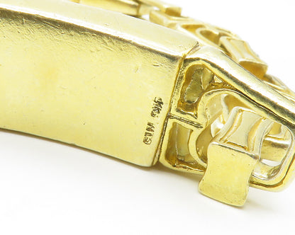 925 Sterling Silver  Vintage Shiny Gold Plated Heart Chain Bracelet  BT5366