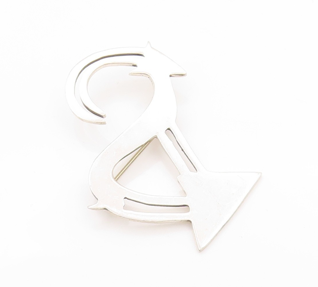925 Sterling Silver Vintage Brooch FORBES Marine Creature With An Anchor BP11606