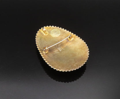 ISRAEL 925 Silver  Vintage Gold Plated Large Heavy Eilat Brooch Pin  BP9745