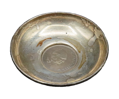 BALDWIN & MILLER 925 Sterling Silver Vintage Churchill Coin Dish Bowl TR3457