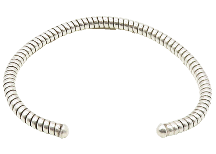925 Sterling Silver   Vintage Shiny Petite Twist Cuff Bracelet  BT6395