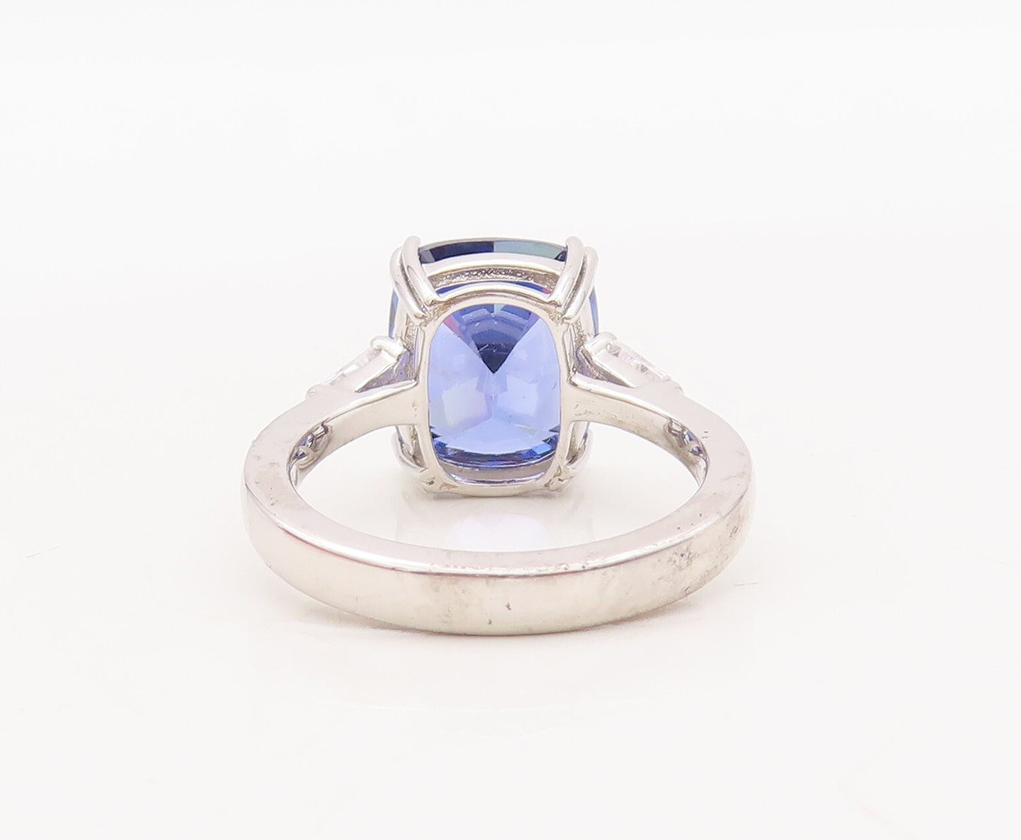 925 Sterling Silver Vintage Ring Rectangle Cut Two Tone Topaz  Sz 7  RG29307