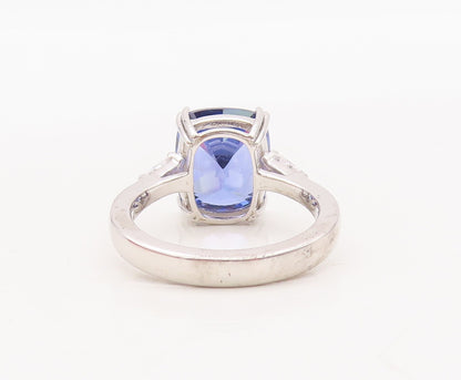 925 Sterling Silver Vintage Ring Rectangle Cut Two Tone Topaz  Sz 7  RG29307
