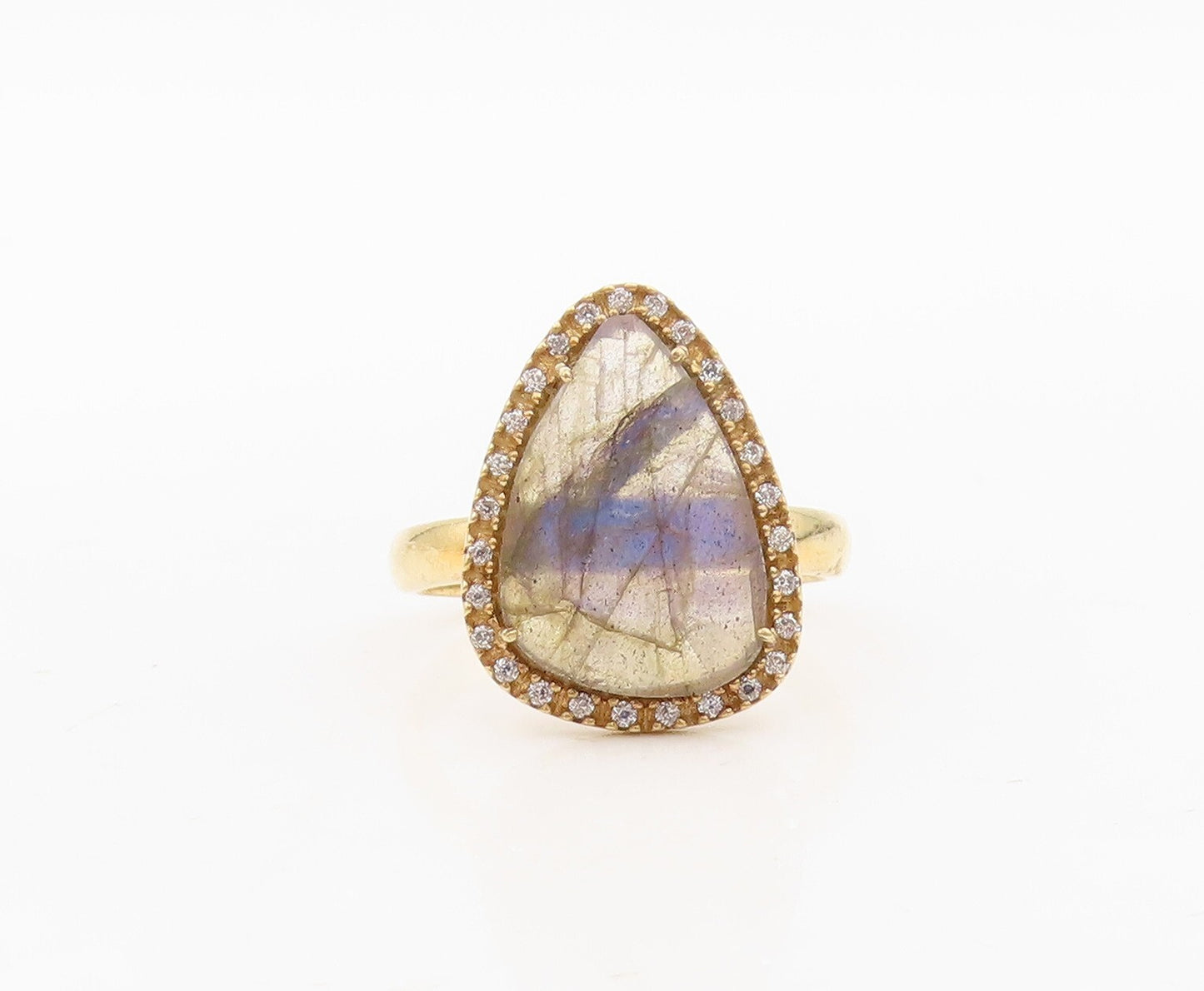 925 Sterling Silver Vintage Ring Gold Plated Alexandrite & Topaz  Sz 7  RG30474