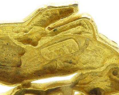 MMA 925 Sterling Silver Vintage Shiny Gold Plated Reindeer Brooch Pin  BP5471