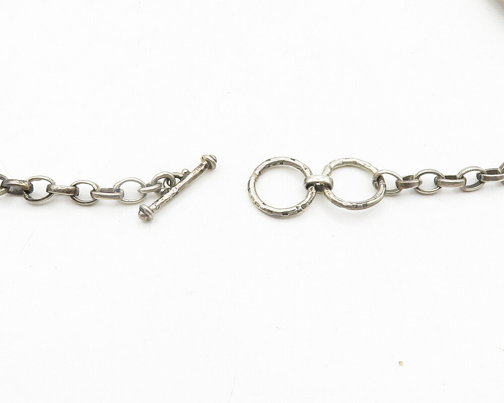 925 Sterling Silver  Vintage Smoky Topaz Floral Motif Chain Necklace  NE3169