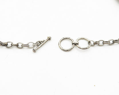 925 Sterling Silver  Vintage Smoky Topaz Floral Motif Chain Necklace  NE3169