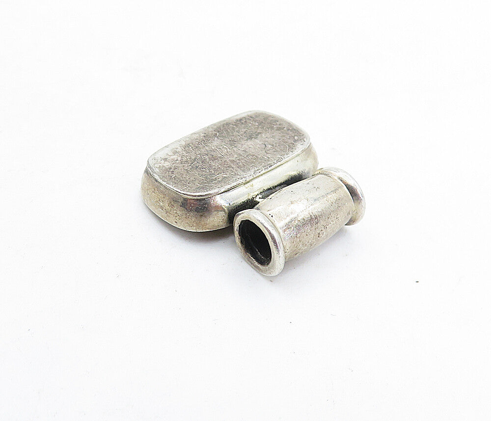 925 Sterling Silver  Vintage Dark Tone Square Slide Pendant  PT3911