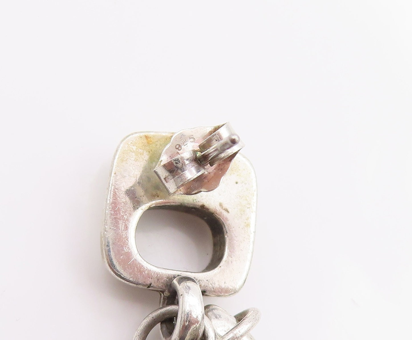 925 Sterling Silver Vintage Earrings Hanging Meow Cat Companion Dangles  EG13687