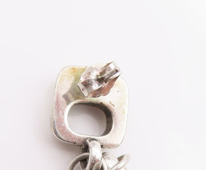 925 Sterling Silver Vintage Earrings Hanging Meow Cat Companion Dangles  EG13687