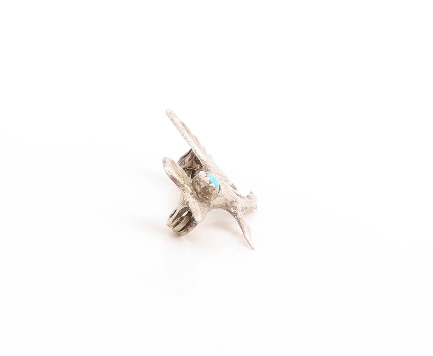 925 Sterling Silver Vintage Brooch Pin NAVAJO Rode Runner Larimar Bird  BP11407