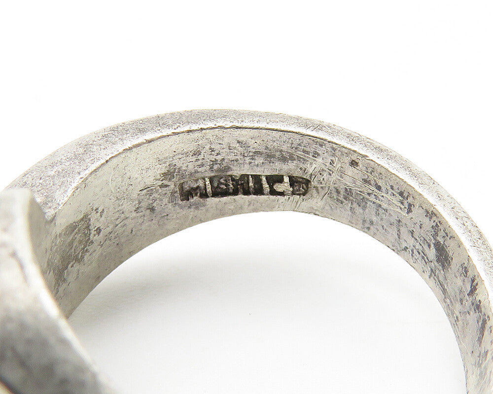 925 Sterling Silver  Vintage Dark Tone Smooth Bypass Band Ring Sz 6  RG10216
