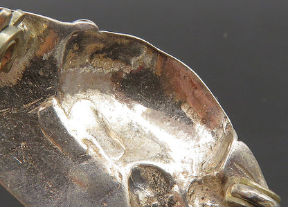 925 Sterling Silver  Vintage Dark Tone Hat With Flower Brooch Pin  BP8177