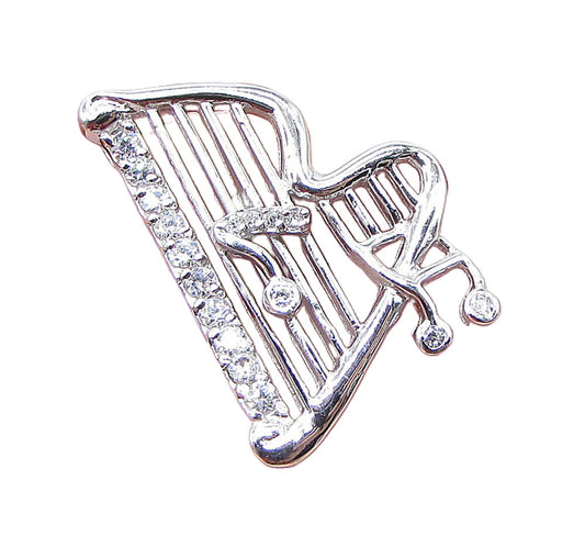 925 Sterling Silver  Cubic Zirconia Musical Instrument Drop Pendant  PT1410