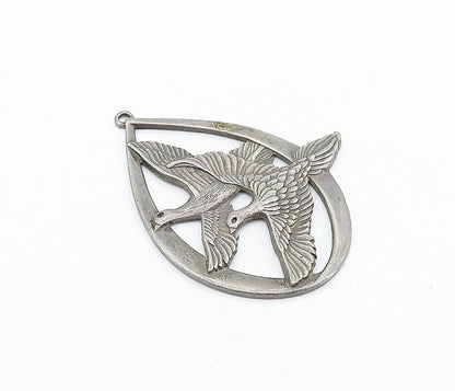 WALLACE 925 Sterling Silver  Vintage Peace On Earth 1972 Birds Pendant  PT4502