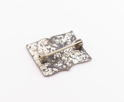 925 Sterling Silver  Vintage Enamel Open Book Motif Brooch Pin  BP8223
