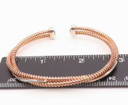 925 Sterling Silver Vintage Bracelet Coiled Cuff Double Bangle  BT10187